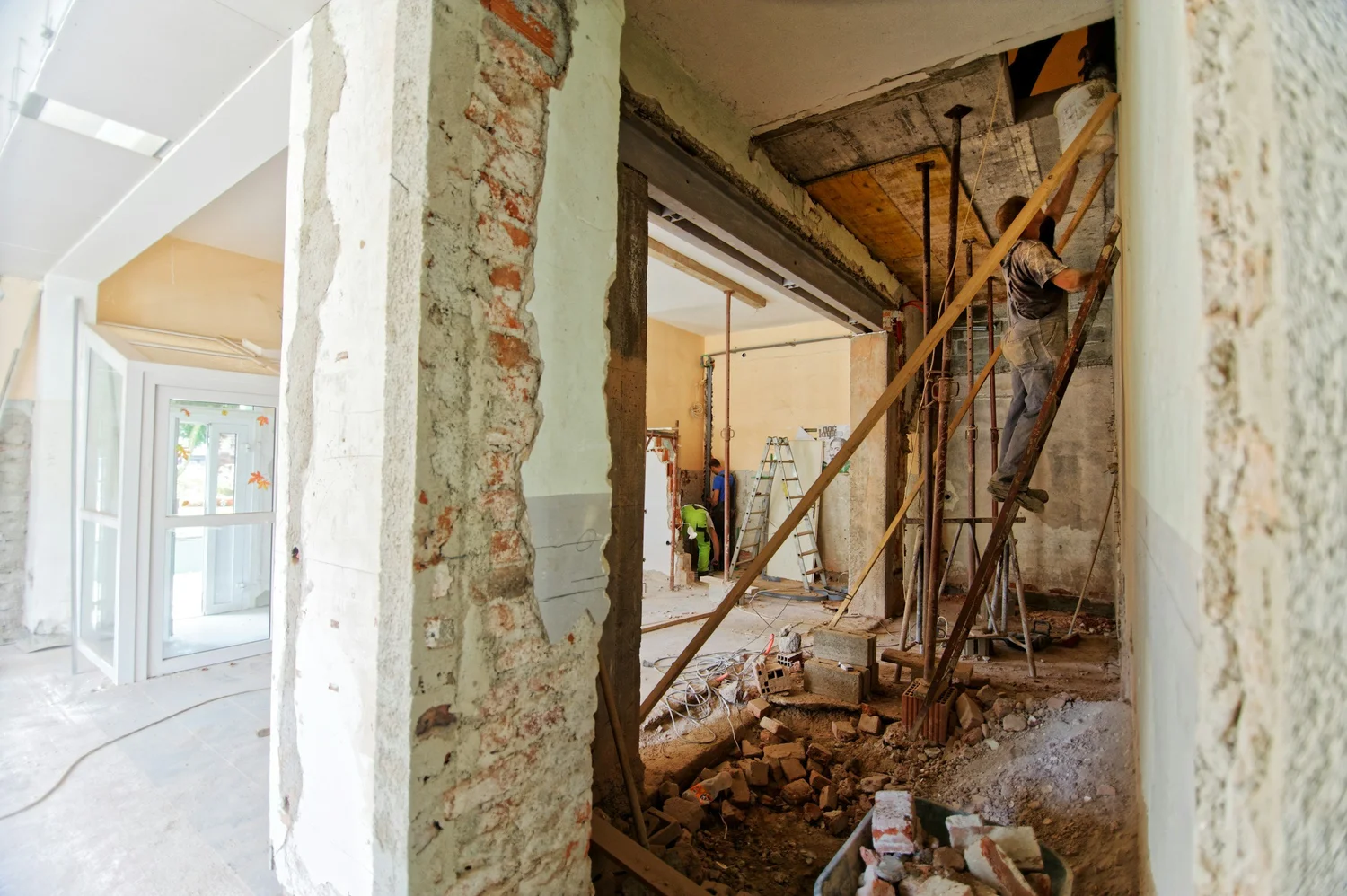IPS crew performing interior demolition and remodel work