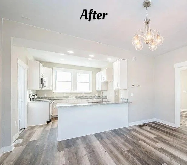 Open concept dining room and kitchen remodel
