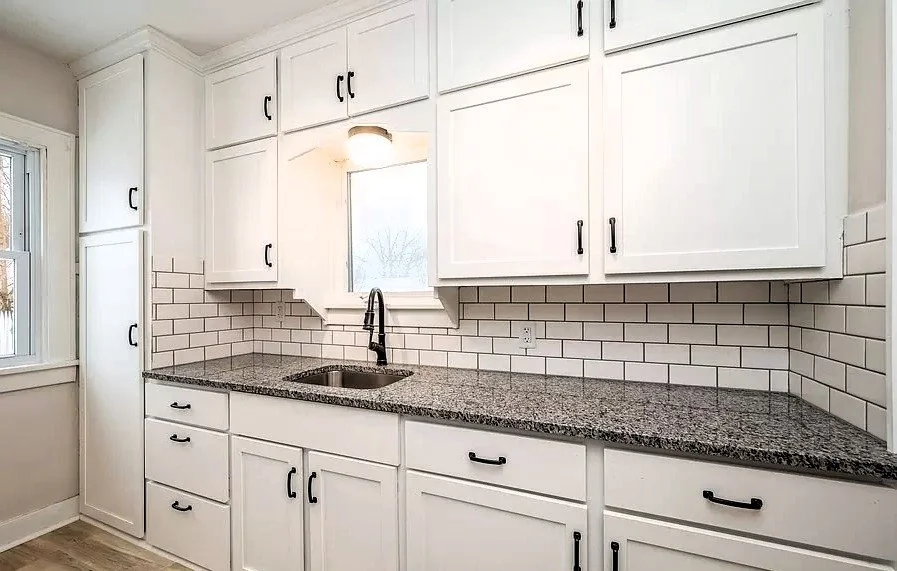 White cabinet kitchen remodel in Waterloo, Iowa